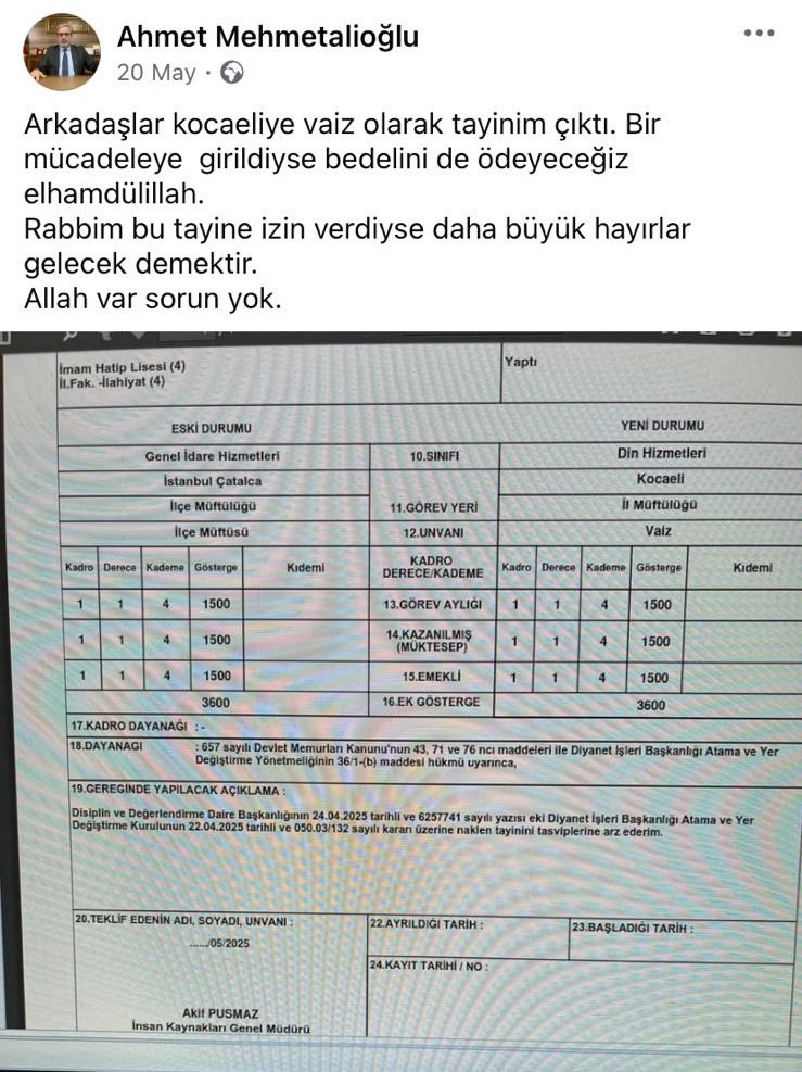 Eski Çatalca Müftüsünden Tehdit Gibi Cevap! 1