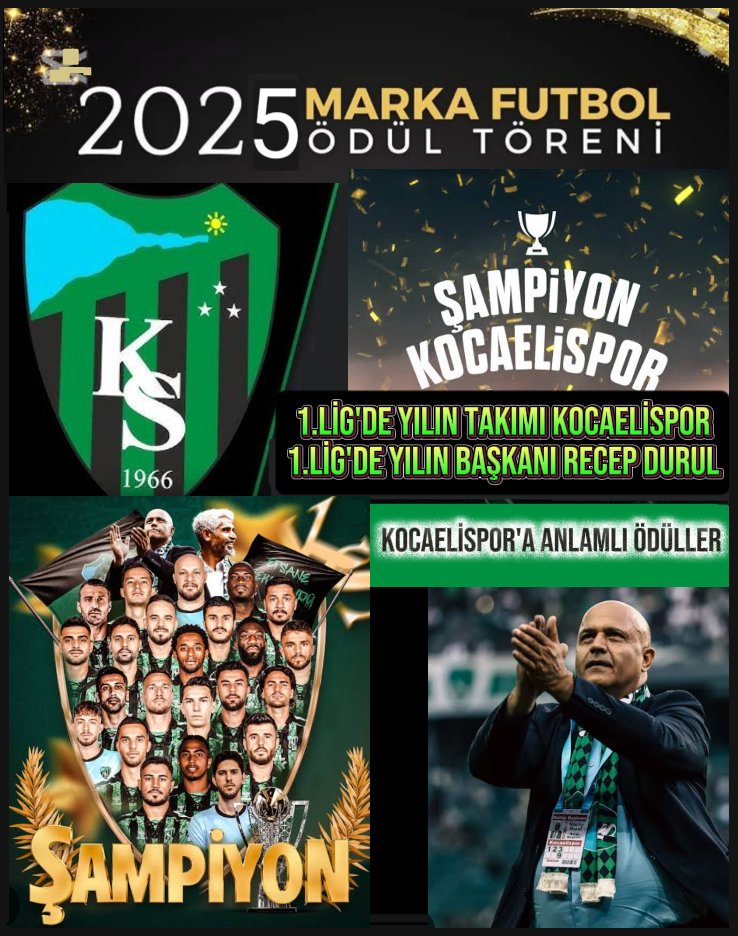 Kocaelispor’a 1. Lig’de Büyük Onur Yılın Takımı Seçildi 4