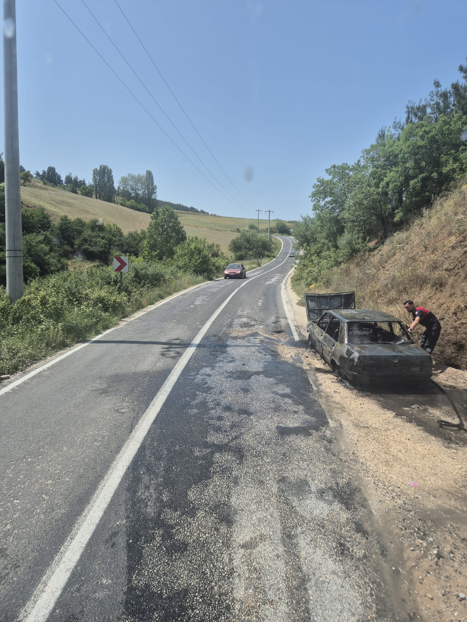 Seyir Halindeki Araç Alev Alev Yandı 2