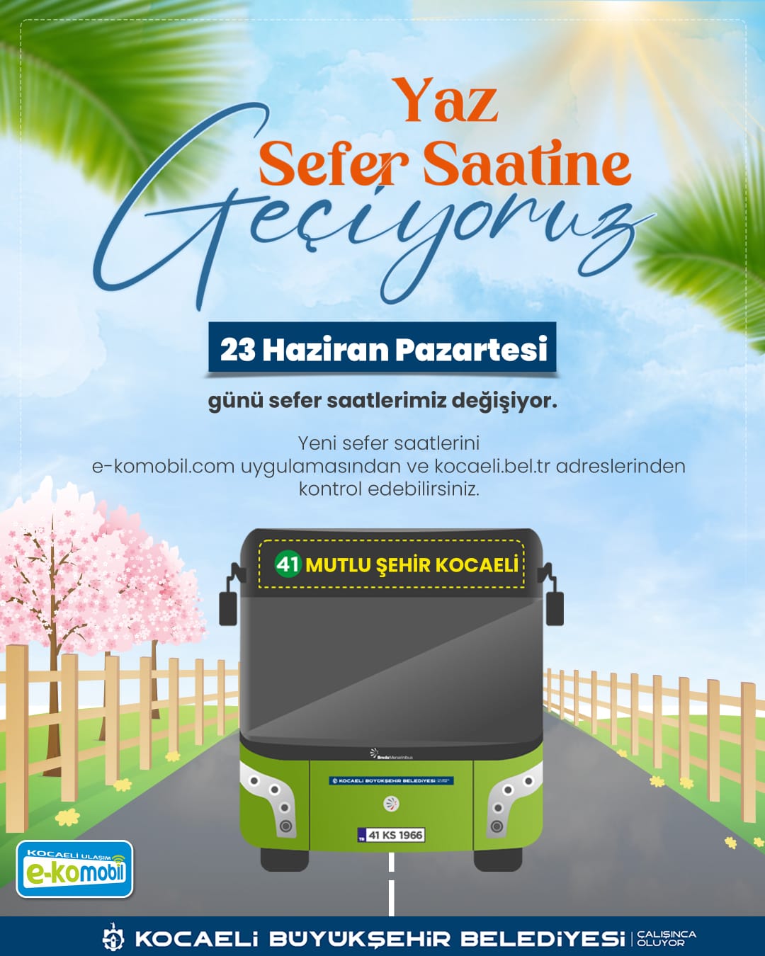 Toplu Taşımada Yaz Tarifesine Geçiliyor