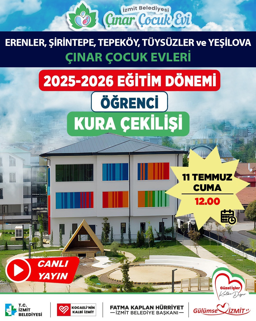 Çinar Çocuk Evleri'nde 3'Üncü Grup Için 11 Temmuz'da Kura Çekilecek