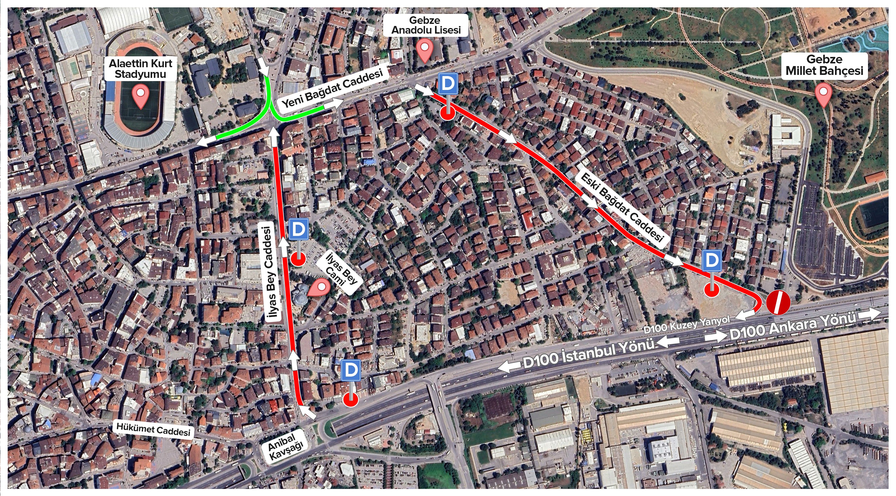 Gebze’de Trafik Akışı Değişiyor! İki Caddeye Tek Yön Uygulaması Geliyor (1)