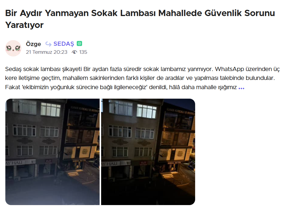 Sokak Lambası Bir Aydır Yanmıyor! Mahalleli Karanlığa Mahkum Bırakıldı (1)-1