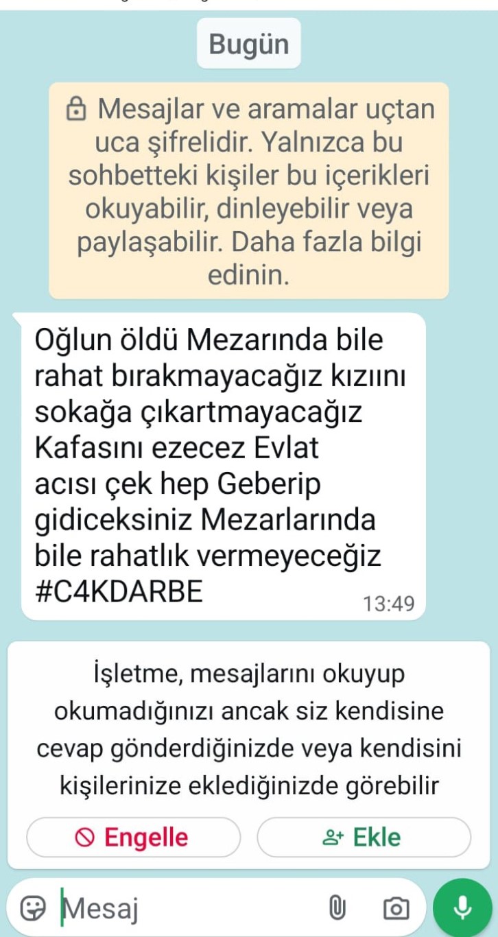 Bıçaklı Saldırıda Hayatını Kaybeden Gencin Ailesine Tehdit Mesajları Gönderildi (1)
