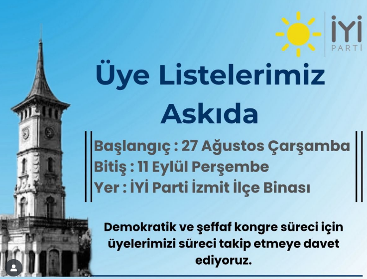 İyi̇ Parti İzmit İlçe Kongre Süreci Resmen Başladı Yjhg
