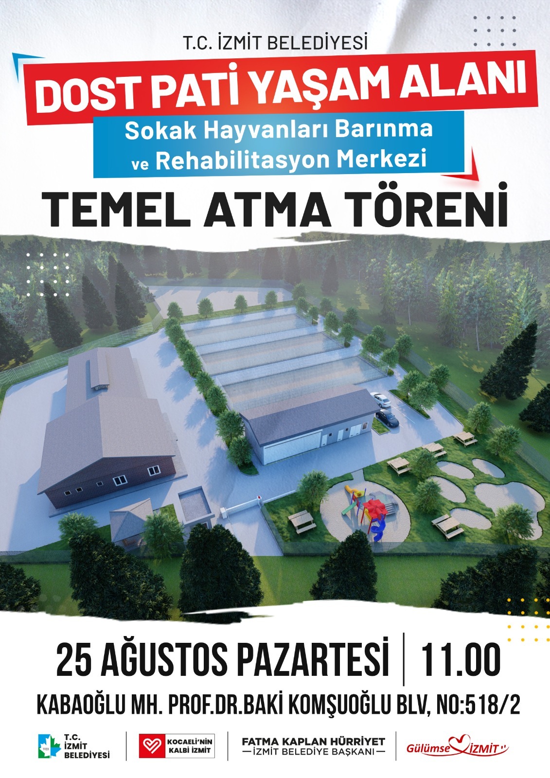 Izmit Belediyesi, Dost Pati Yasam Alani'nin Temeli 25 Agustos'ta Atiliyor