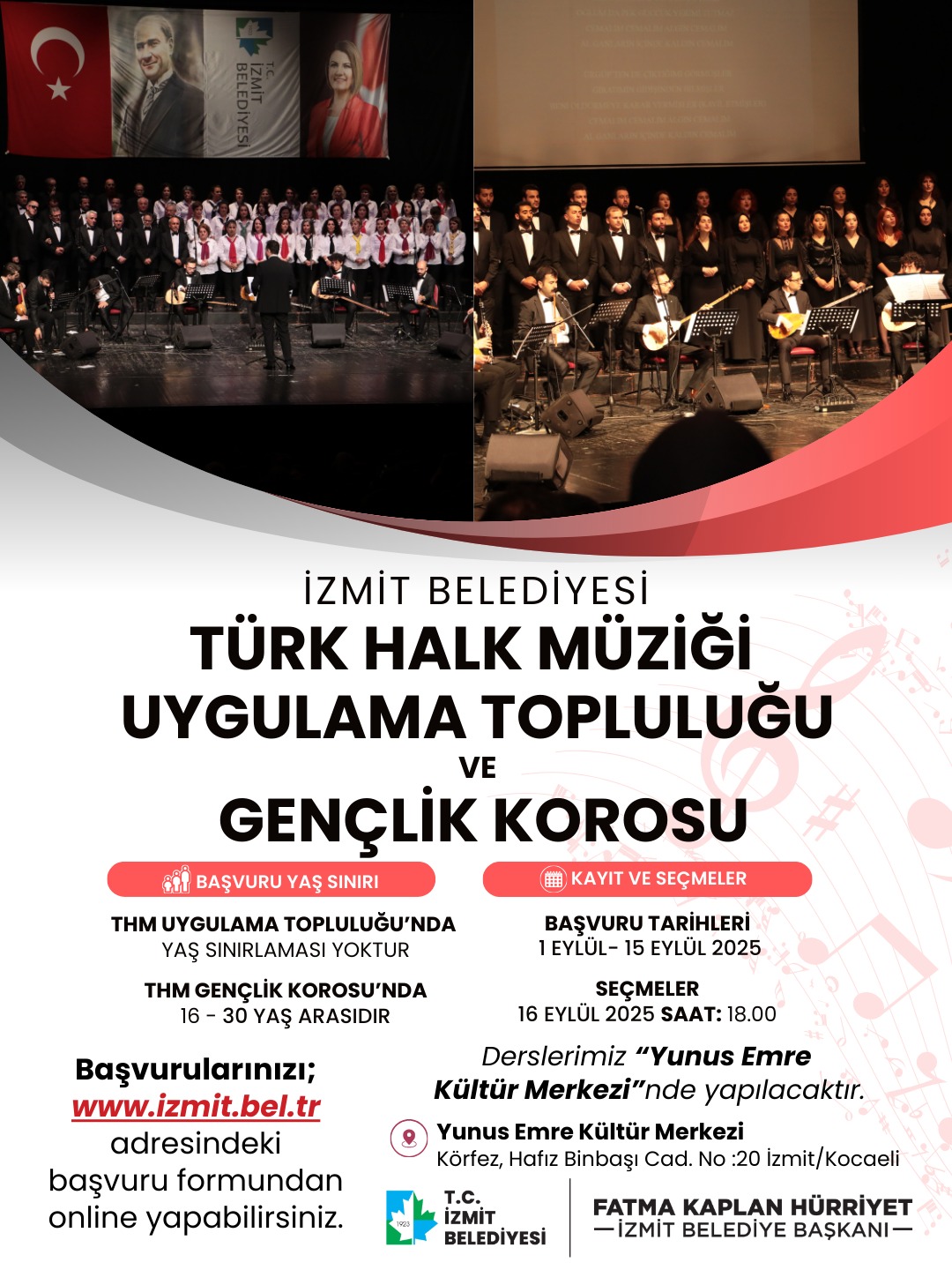İzmit Belediyesinden Türk Halk Müziği Severlere Fırsat