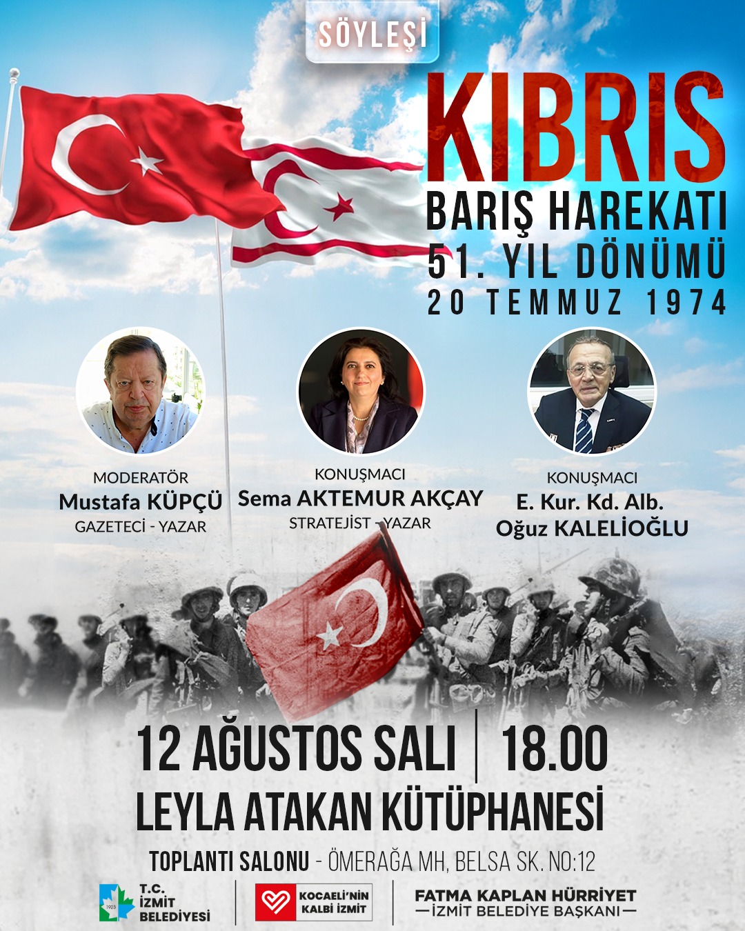 Kibris Baris Harekâti'nin 51. Yili Izmit'te Anlamli Bir Programla Anilacak