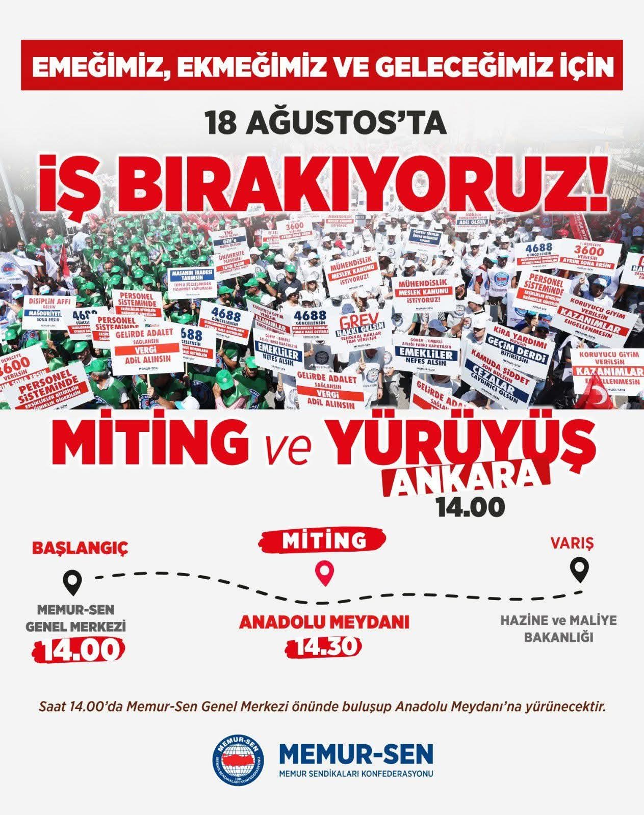 Memur Sen Kocaeli'den Büyük Ankara Mitingi Çağrısı