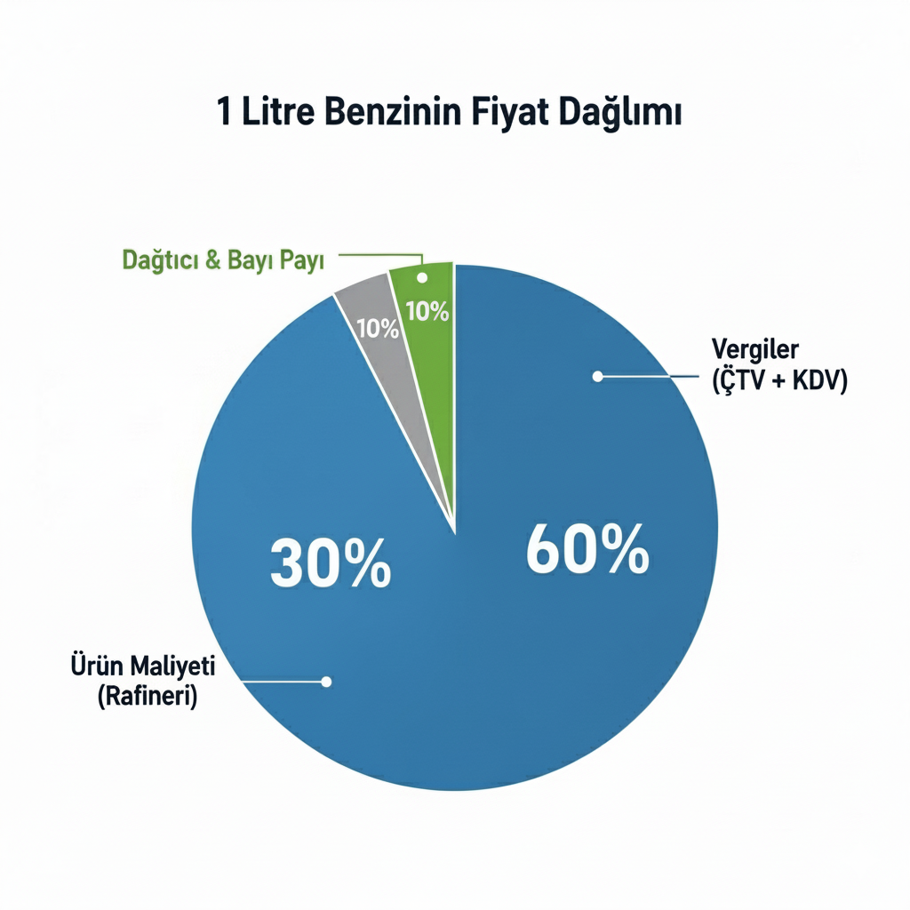 1 Litre Benzinin Fiyat Dagilimi