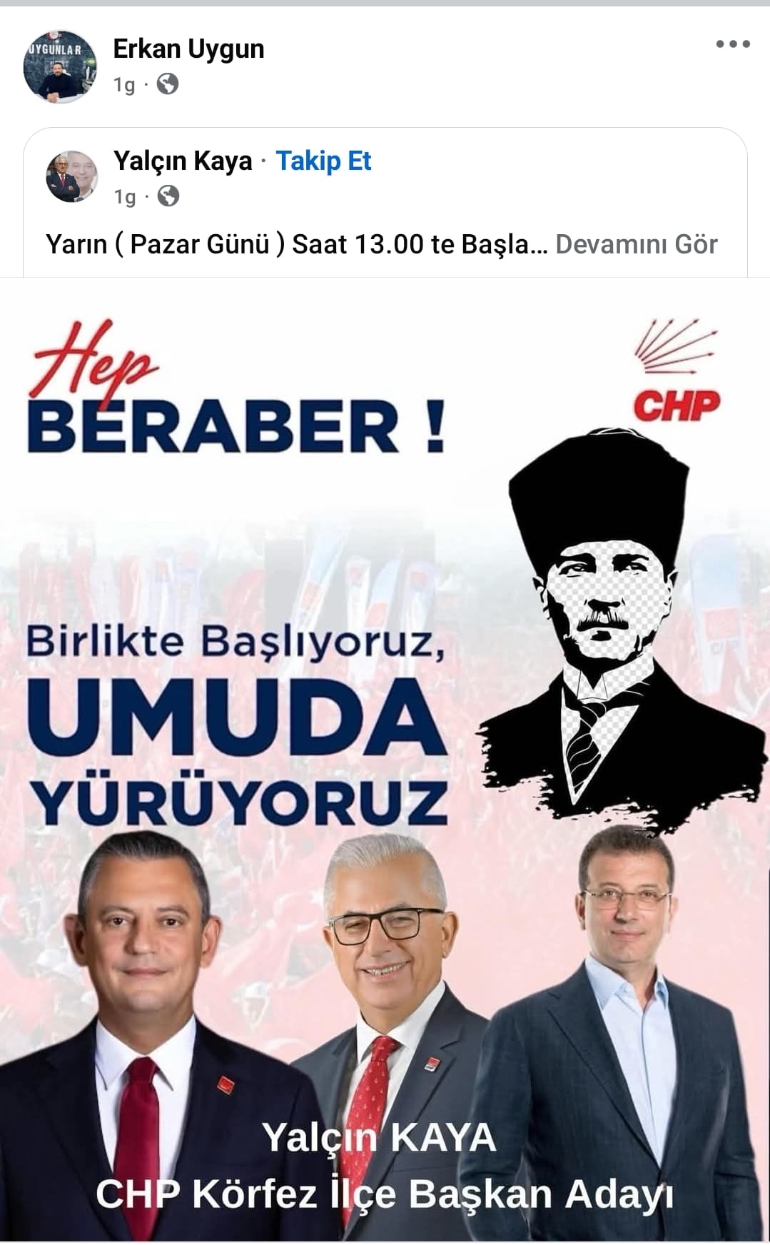 Erkan Uygun Yalçın Kaya'yı Destekliyordu
