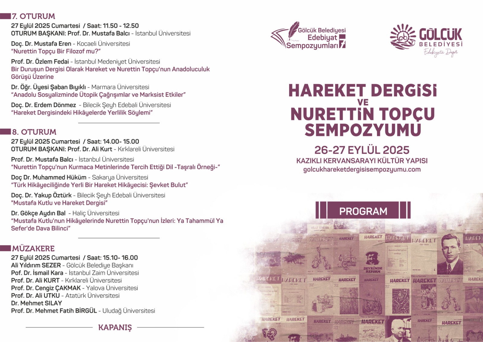 Gölcük’te Nurettin Topçu Sempozyumu Başlıyor 2