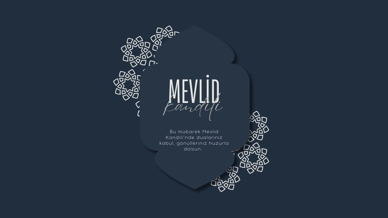 Lacivert Modern Mevlid Kandili Instagram Gönderisi (1280 X 720 Piksel)