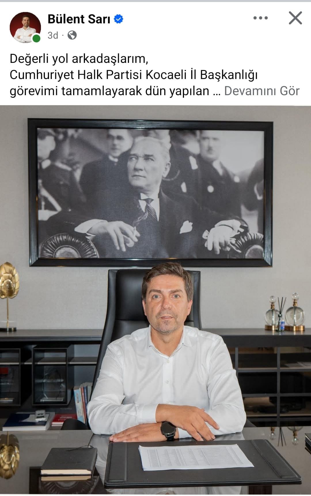 Chp Kocaeli Eski İl Başkanı Bülent Sarı Veda Etti! 1