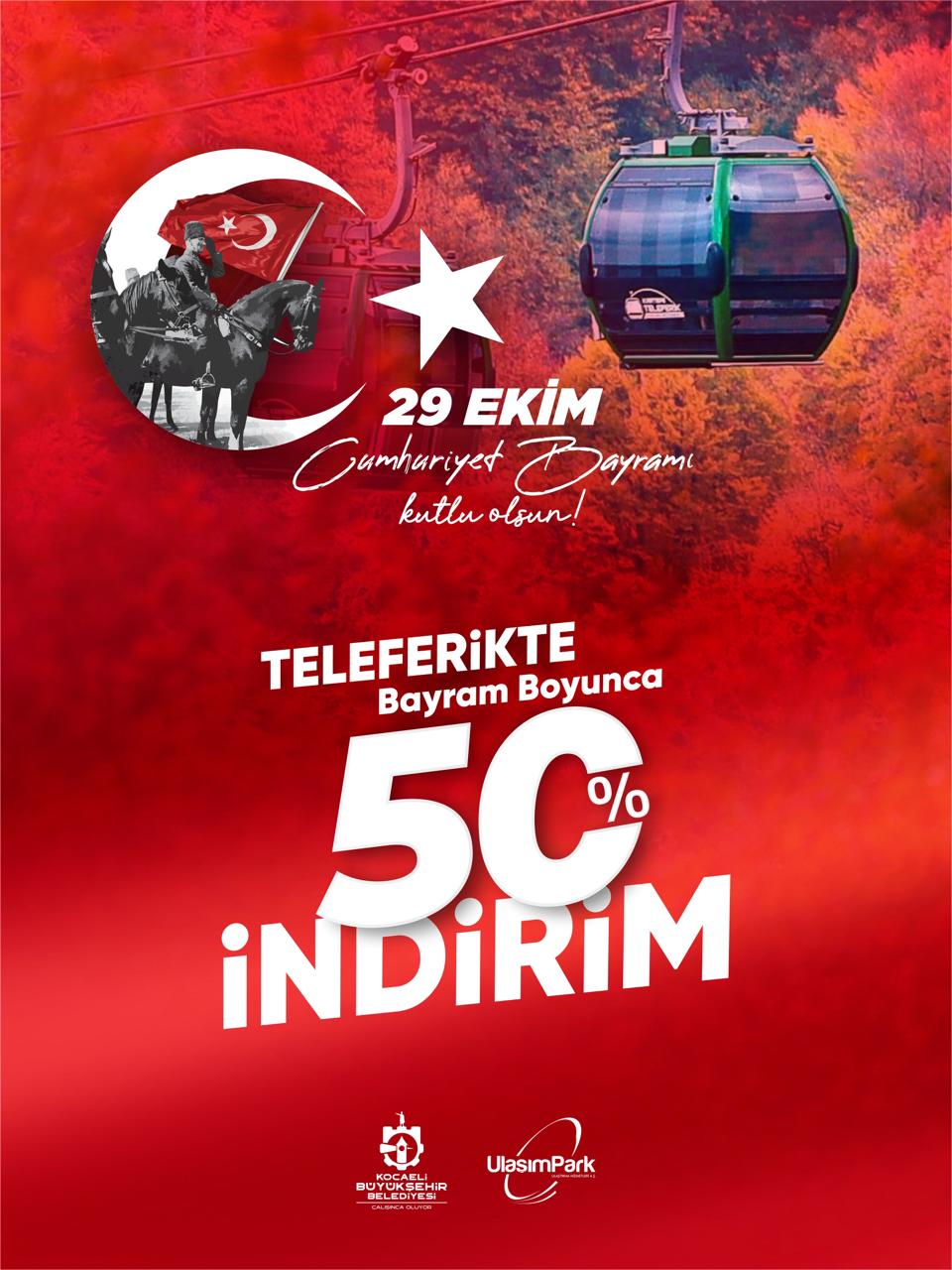 Kartepe Teleferik, 29 Ekim'de Yüzde 50 Indirimli