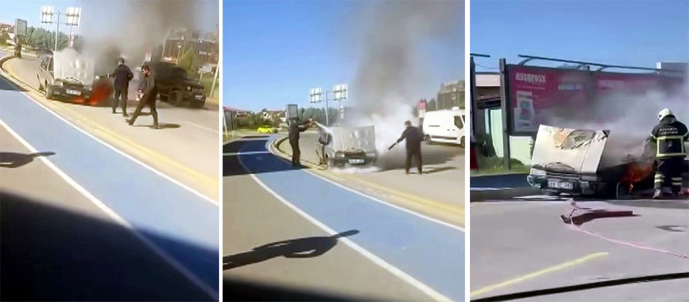 Seyir Halindeki Tofaş Alev Alev Yandı!