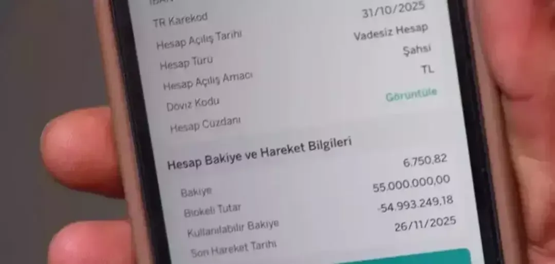 6 Bin 750 Lirayı Kontrol Etti, 55 Milyonla Karşılaştı! Hesabı Anında Bloke Edildi-1