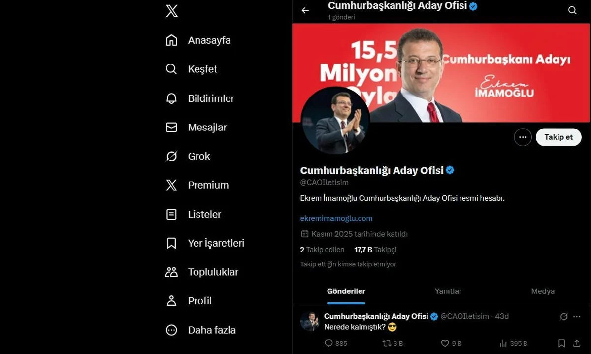 Ekrem İmamoğlu’ndan Yeni Hesapla Dönüş “Nerede Kalmıştık”