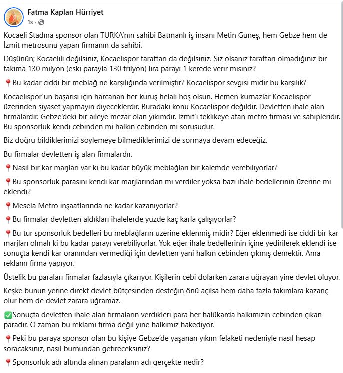 Fatma Başkan’dan 130 Milyonluk Sponsorluk Için Sert Soru-1
