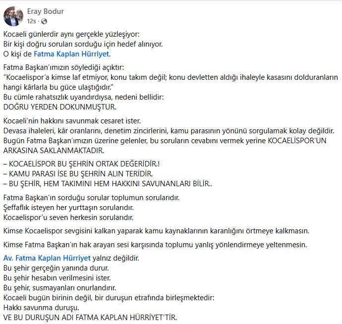 Kimse Kocaelispor Sevgisini Kalkan Yaparak Kamu Kaynaklarının Karanlığını Örtmeye Kalkmasın (1)
