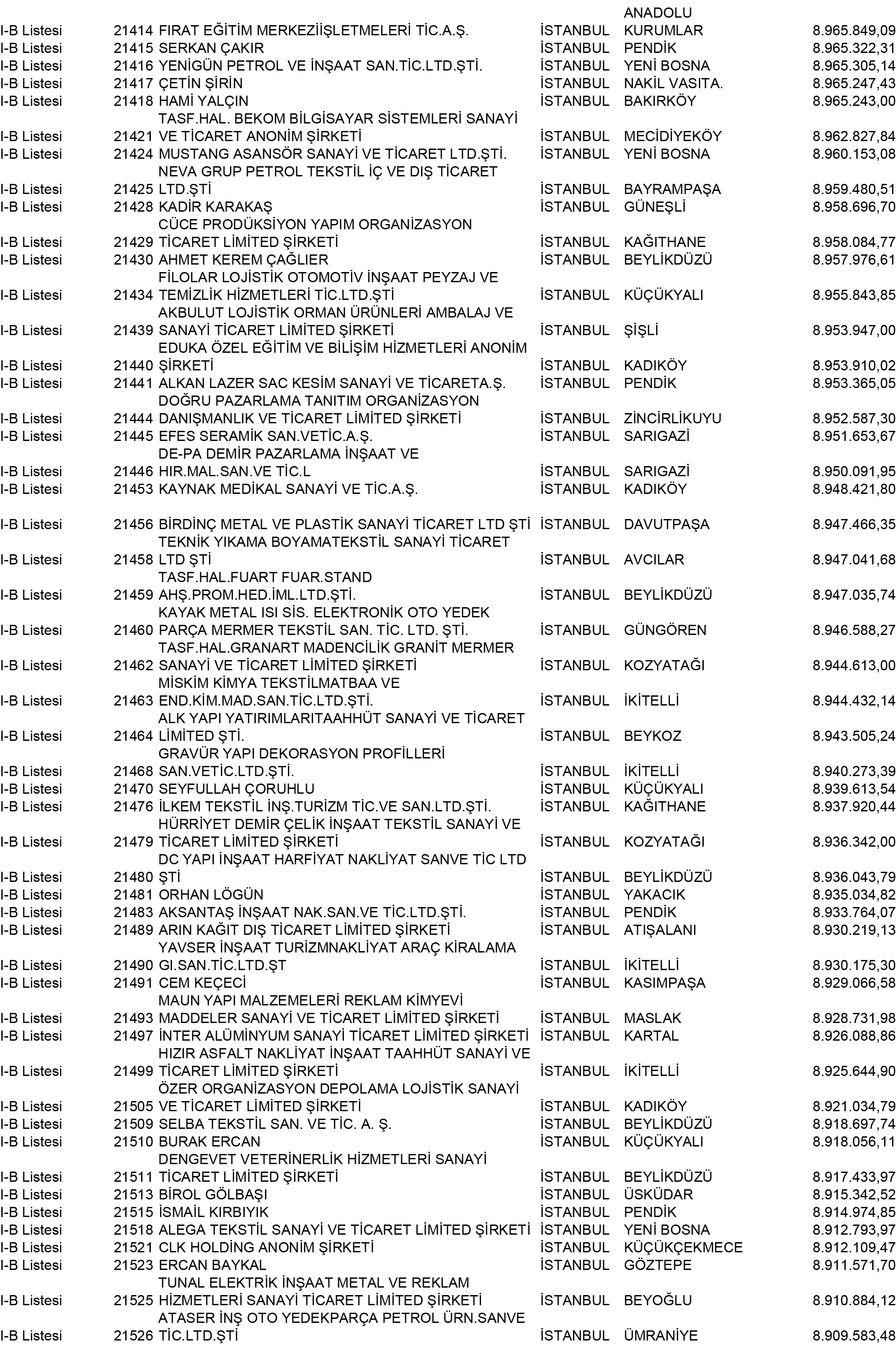 B Istanbul Vergi Yüzsüzleri 195 1