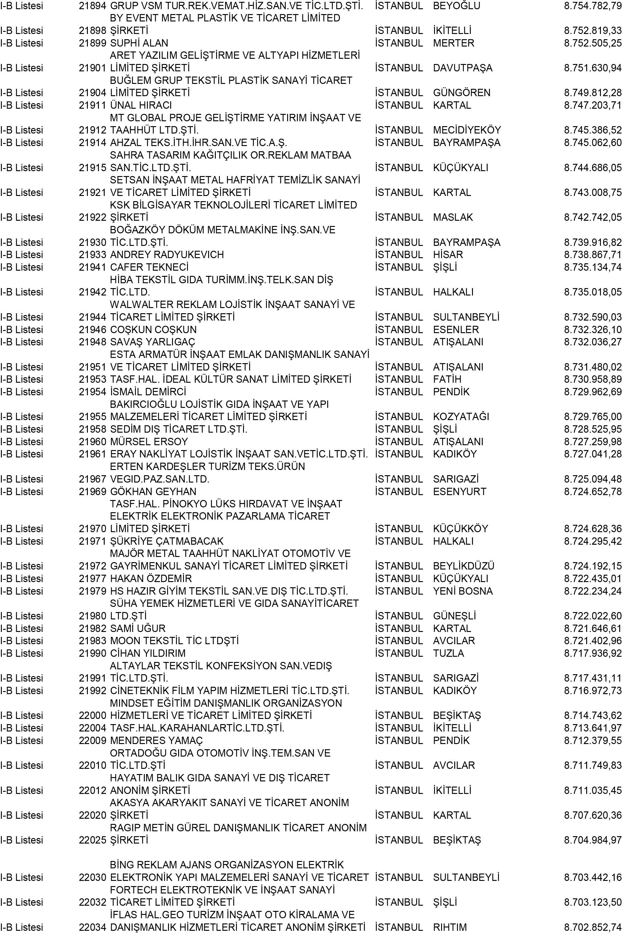 B Istanbul Vergi Yüzsüzleri 199 1