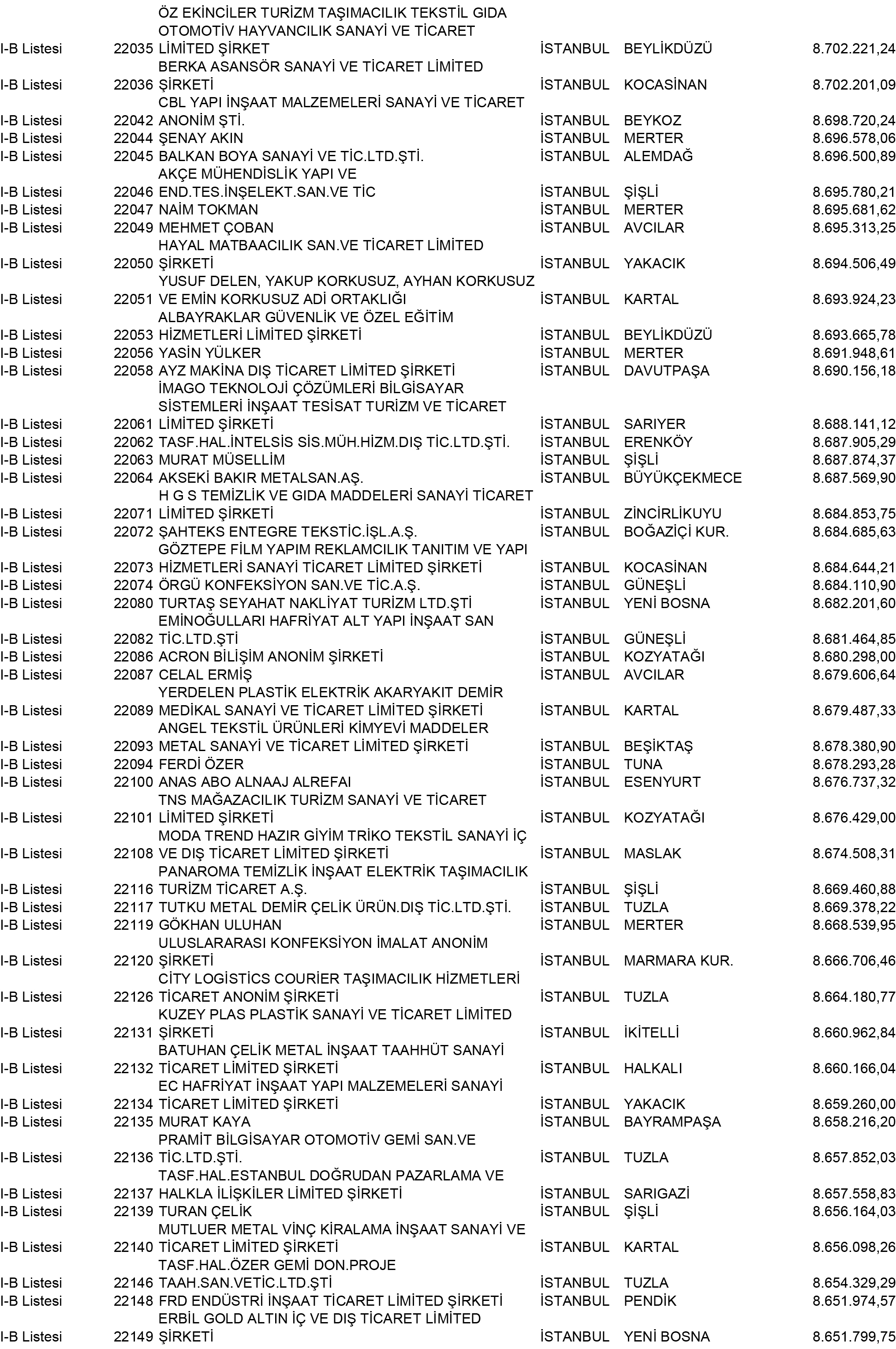 B Istanbul Vergi Yüzsüzleri 200 1