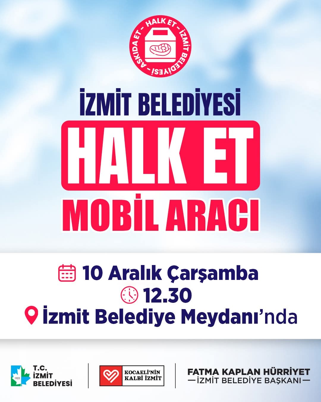 Halk Et Mobil Araci Bugün Izmit Belediye Meydani'nda