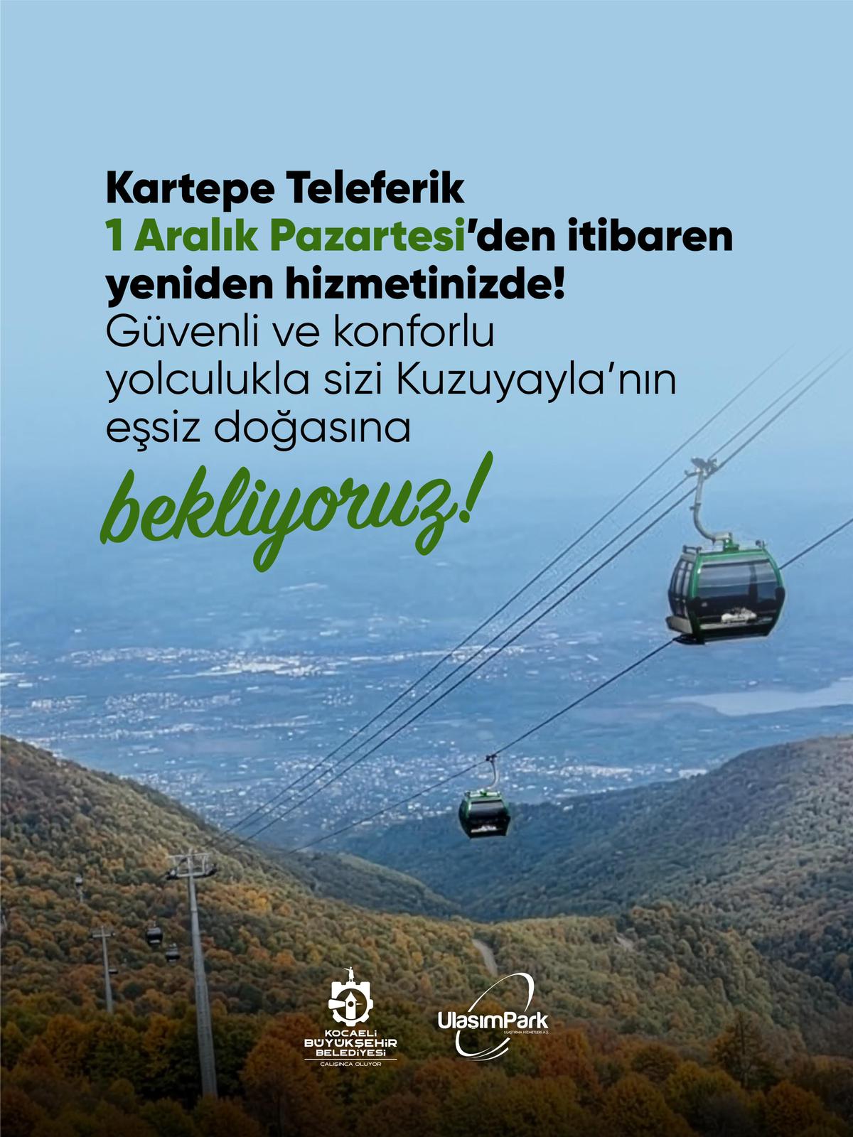 Kartepe Teleferik'te Bakım Çalışmaları Tamam