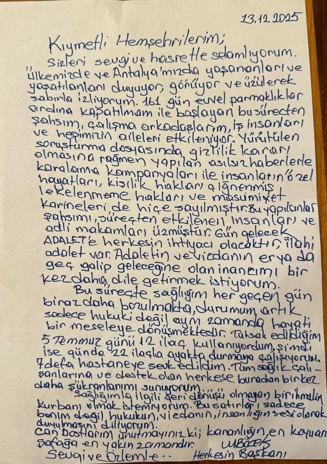 Muhittin Böcek’ten Cezaevi Sürecine İlişkin Duygusal Mesaj “Adalet Ve Vicdan Er Ya Da Geç Galip Gelecek”-1