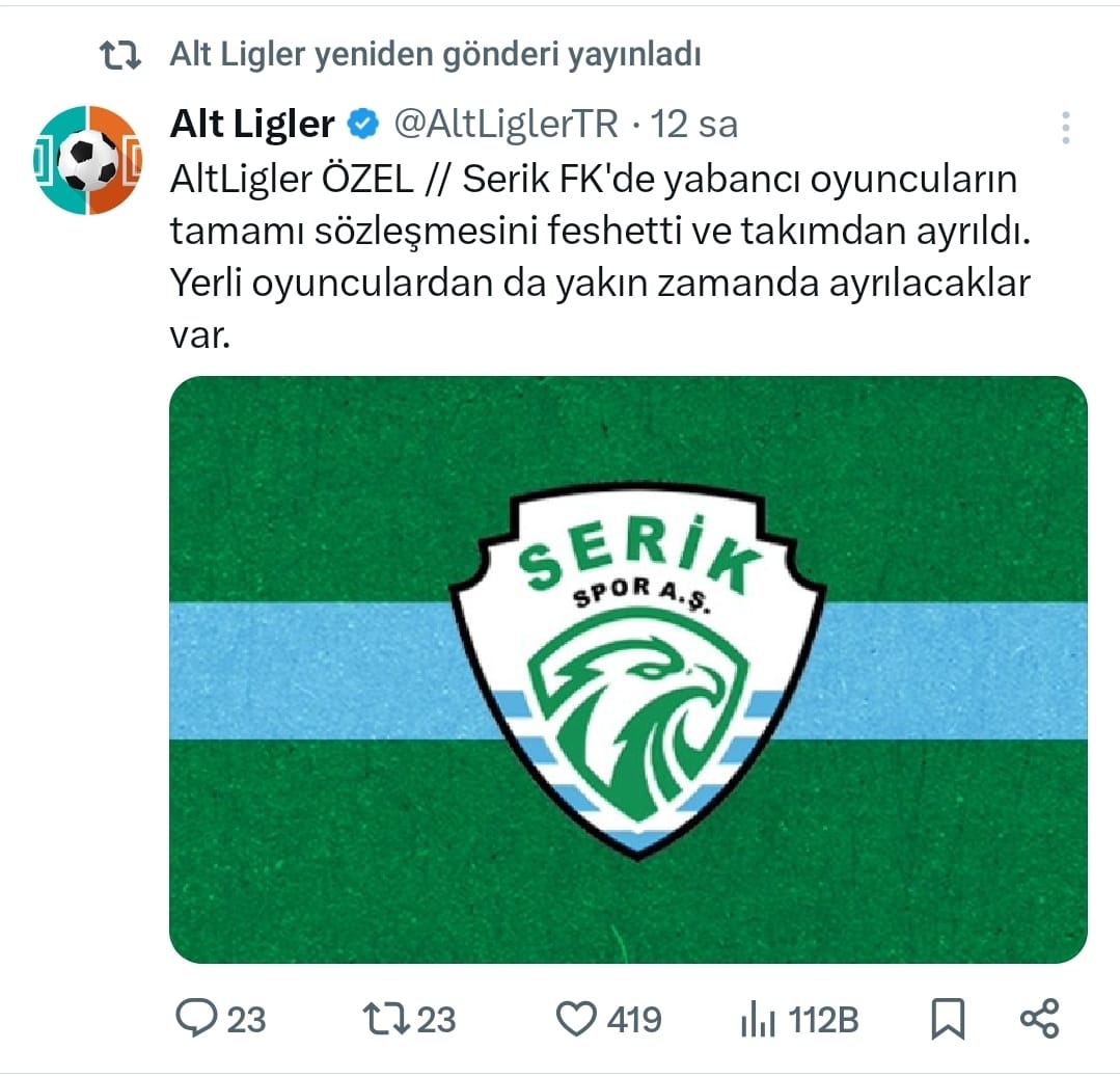 Serik Fk’da Yabancı Oyuncular Birer Birer Değil, Topluca Ayrıldı. Kulüpte Kriz Büyürken, Gözler Yönetimden Gelecek Açıklamaya Çevrildi.