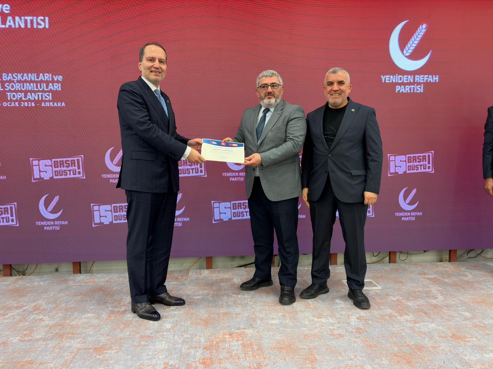 Fatih Erbakan’dan Kocaeli Teşkilatına Takdir Belgesi-1