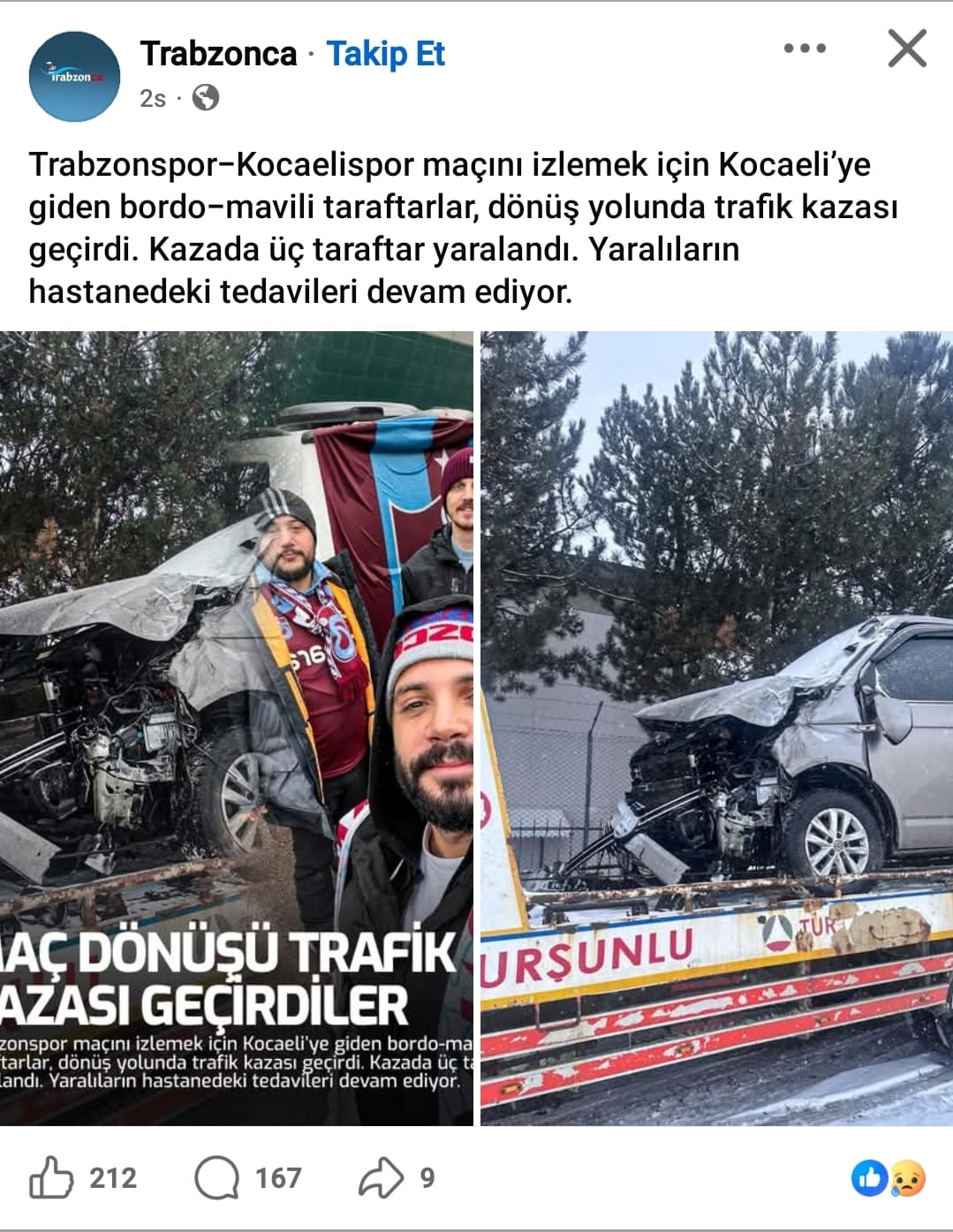 Maçtan Dönen Trabzonsporlu Taraftarlar Kaza Geçirdi! 1