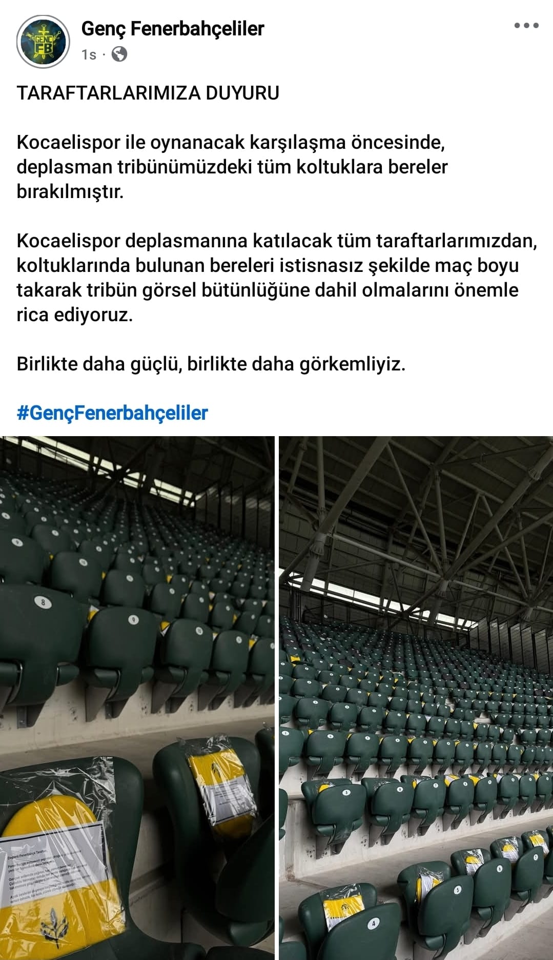 Fenerbahçe Taraftarı Kocaeli Stadında Görsel Şov Yapacak! 1