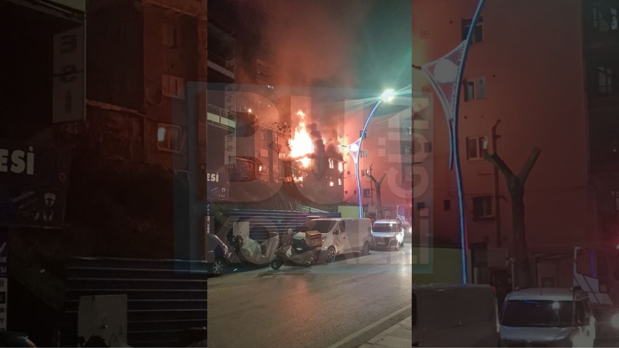 İzmit'in Göbeğinde Kabus Gecesi Bina Cayır Cayır Yandı (1)