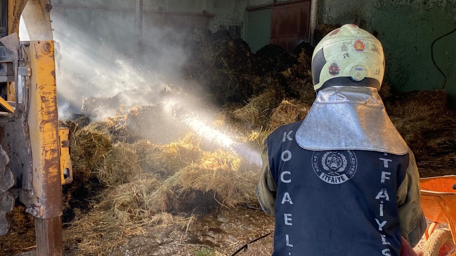 Kartepe’de Alevler Harayi Sardi 70 Balya Saman Kül Oldu (5)