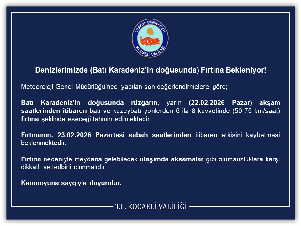 Kocaeli̇’de Kuvvetli̇ Firtina Bekleni̇yor-1