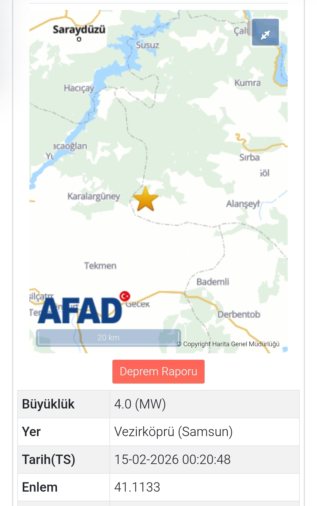 Samsun’da Deprem Alarmı: Vezirköprü 4.0 ile Sarsıldı-2