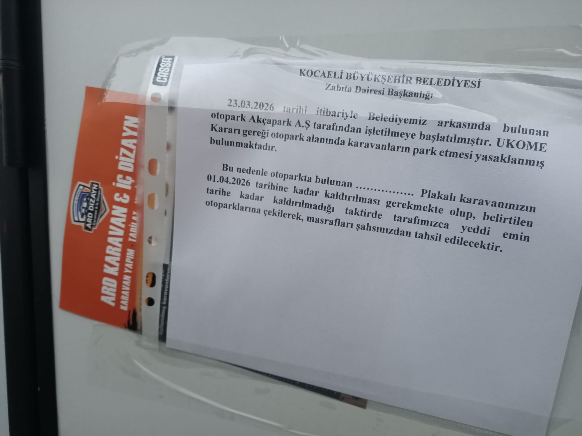 Büyükşehi̇r Beledi̇yesi̇ Nci̇ty Karavanlara Uyari Yazisini Asti (1)-1