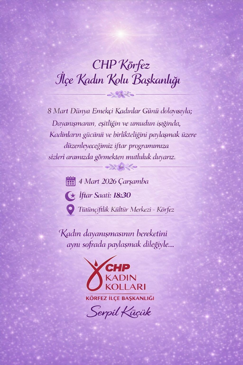 Chp Körfez Kadin Kollarindan 8 Mart’a Özel İftar Daveti̇-1