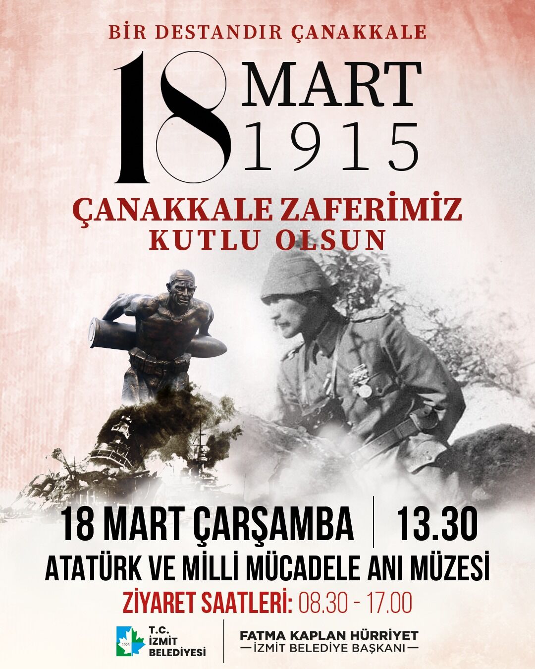 İzmit’te Çanakkale Zaferi’nin 111. Yılına Anlamlı Anma Programı