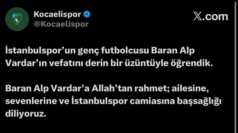 Kocaelispor'dan Baran Alp Vardar