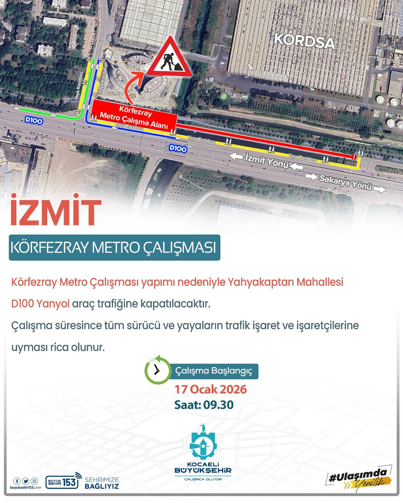 Yahyakaptan’da İki̇ Yol Trafi̇ğe Kapatiliyor! Metro Çalişmasi Başliyor (1)