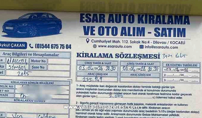 İsrai̇l Konsolosluğu Saldirisinda Araç Di̇lovasi’ndan Ki̇ralanmiş, Tesli̇m Süresi̇ Dolmuş-3