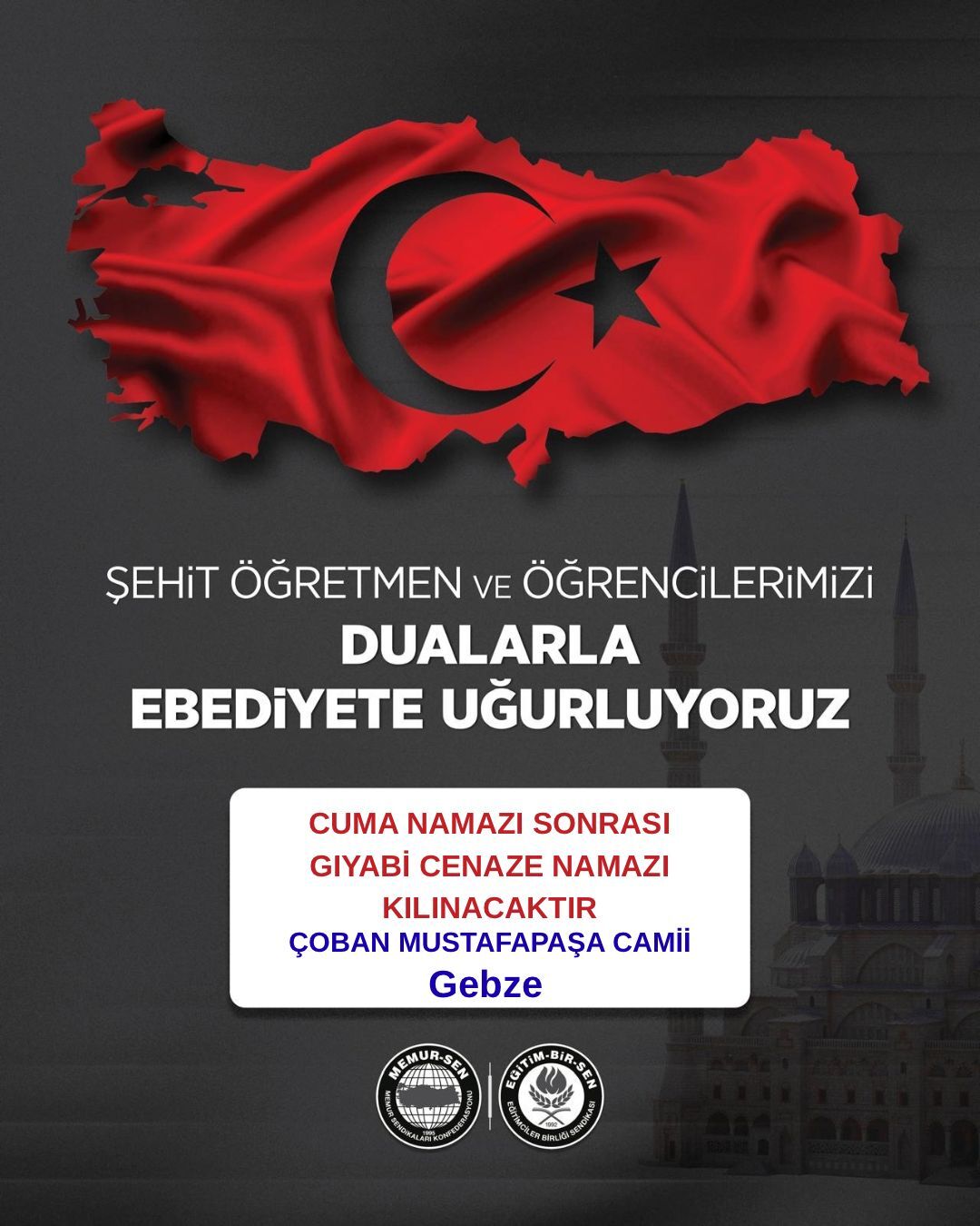 Şehi̇t Öğretmen Ve Öğrenci̇ler İçi̇n Kocaeli̇’de Giyabi̇ Cenaze Namazi Kilinacak-1