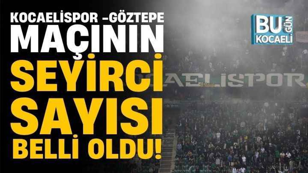 Kocaelispor-Göztepe maçı seyirci sayısı belli oldu!