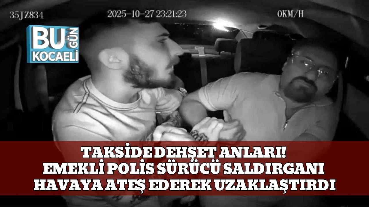 Takside Dehşet Anları! Emekli Polis Sürücü Saldırganı Havaya Ateş Ederek Uzaklaştırdı