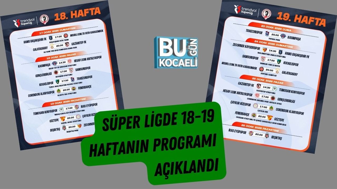 Süper Ligde 18-19 Haftanın Programı Açıklandı