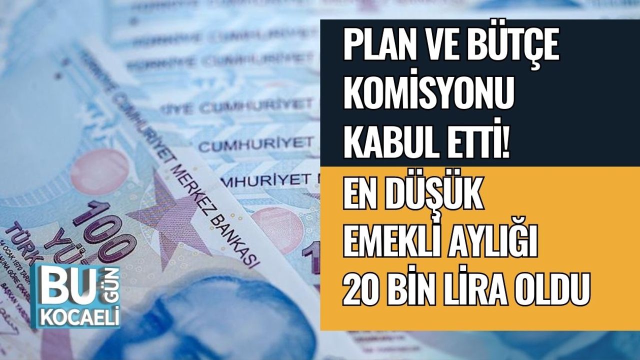 Plan ve Bütçe Komisyonu Kabul Etti! En Düşük Emekli Aylığı 20 Bin Lira Oldu