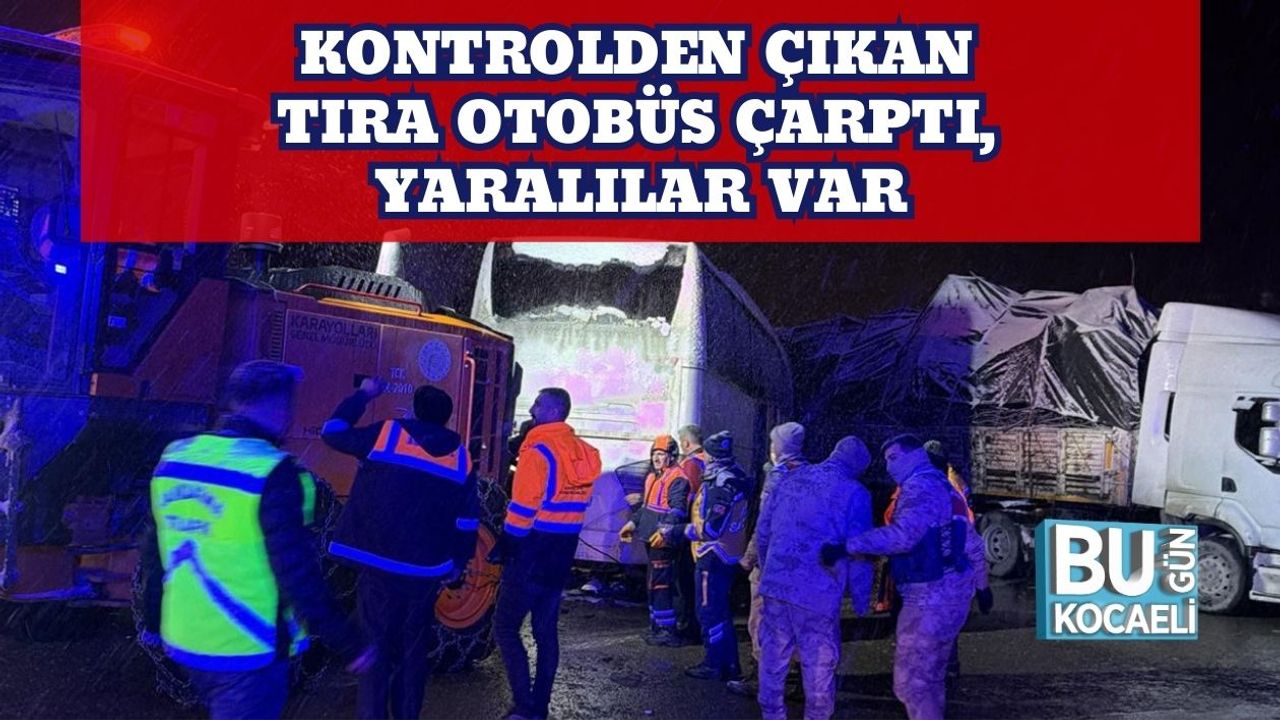 Kontrolden Çıkan Tıra Otobüs Çarptı, Yaralılar Var